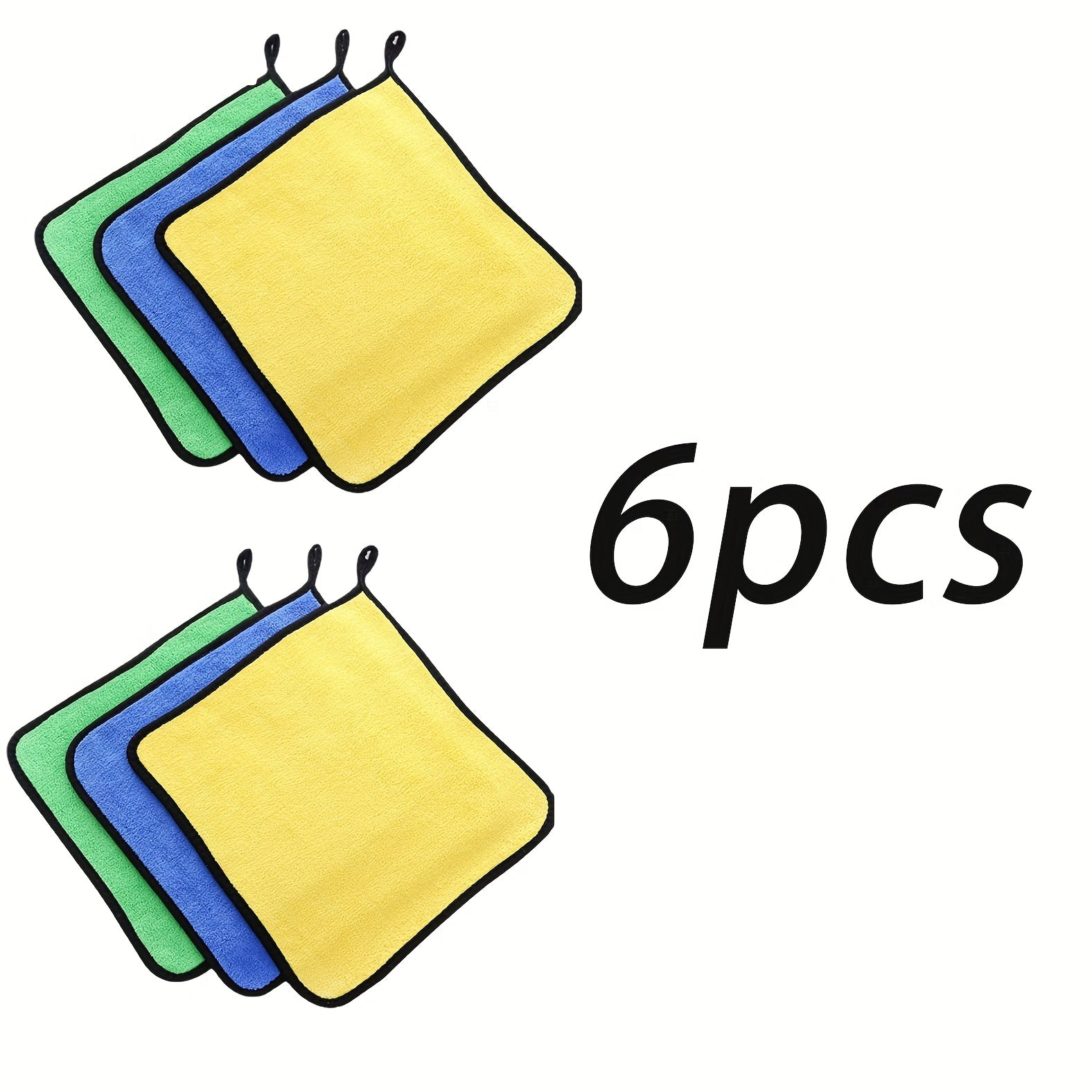 Set of 3 or 6 Thickened Coral Fleece Car Towels for Cleaning and Drying