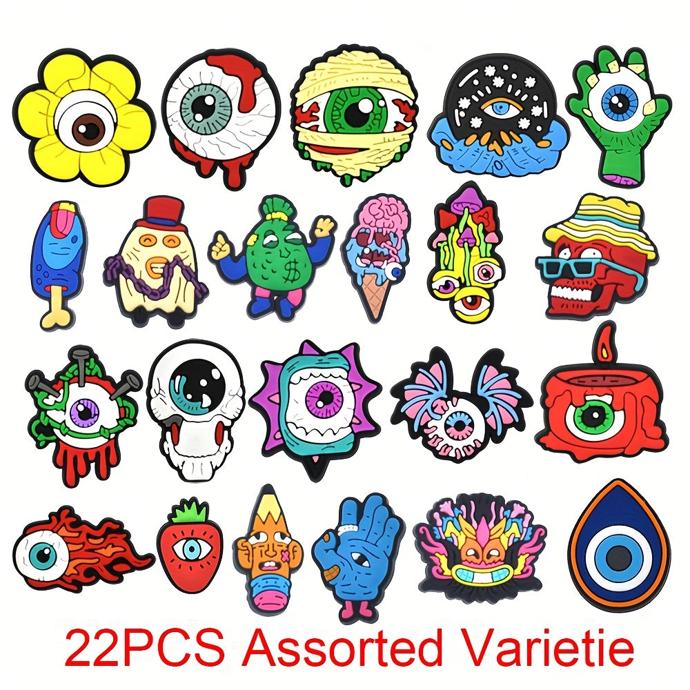 Unisex Plastic Devil's Eye Shoe Charms 22/25/29 pcs Decorative Accessories