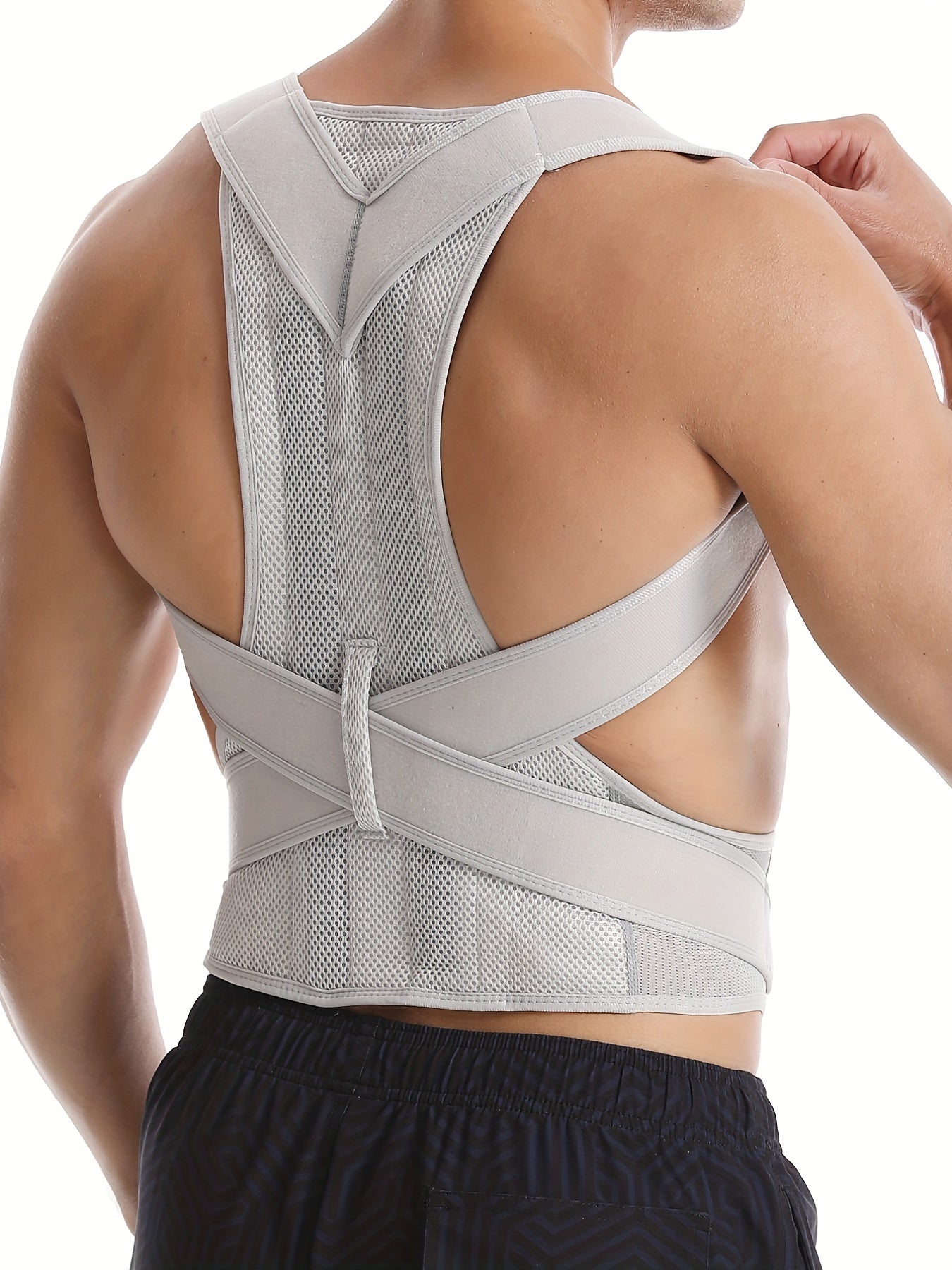 Posture Corrector Vest for Chest Shoulder Neck Support Solid Color Knit Fabric