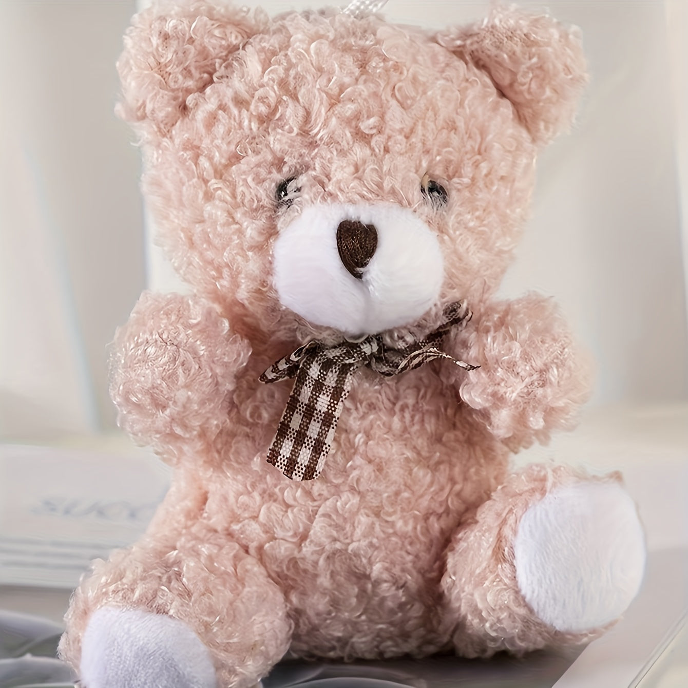 Medium Breed Plush Cartoon Bear Toy for Pets Fabric Stuffed Animal Random Color