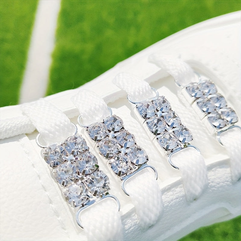 Women Silver Rhinestone Shoe Clips 4-Pack for Boots and Sneakers