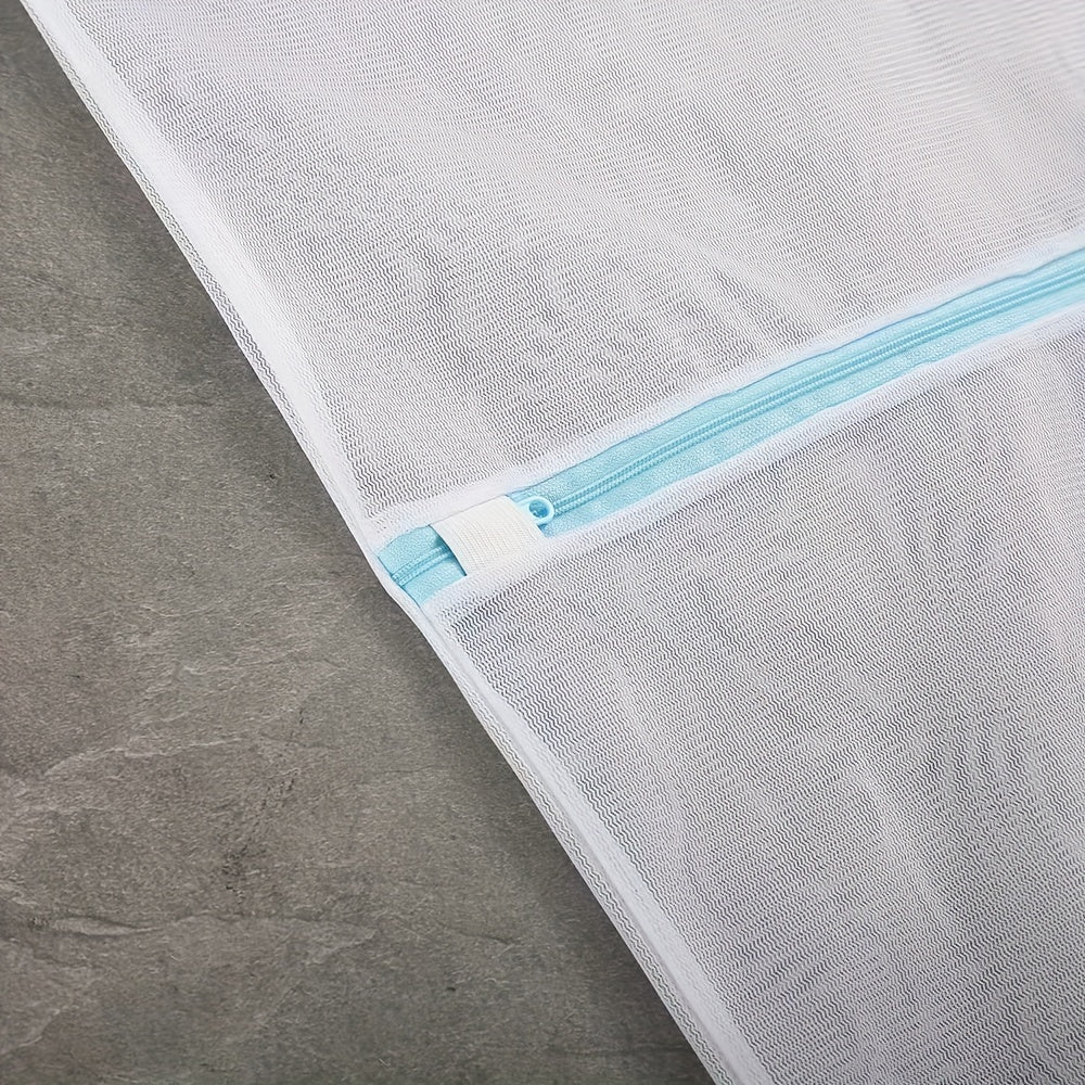 Large Polyester Mesh Laundry Bag 90x110cm Zipper Storage for Clothing and Bedding