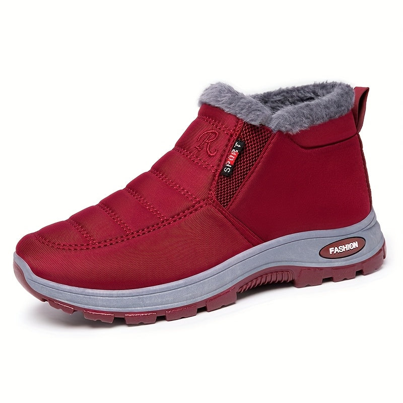Women's Fleece-Lined Slip-On Boots for All Seasons Warmth