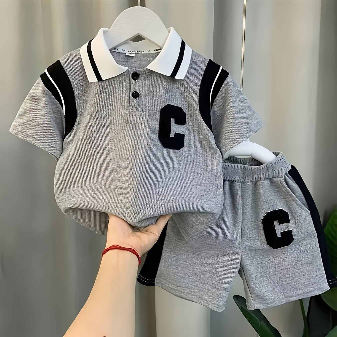 Kids Boys 2-Piece Outfit Set Short Sleeve Letter Print Shirt and Shorts Summer Casual