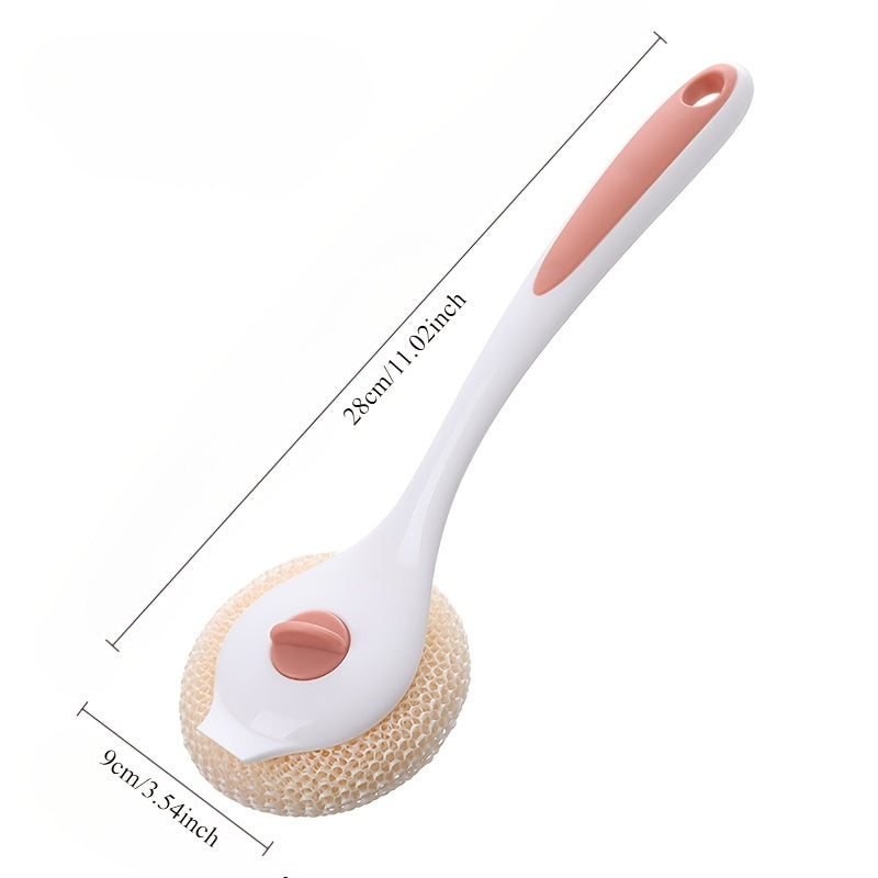 4-Piece Pot Cleaning Tools Set Long Handle Dish Brush Steel Wool Nano Balls