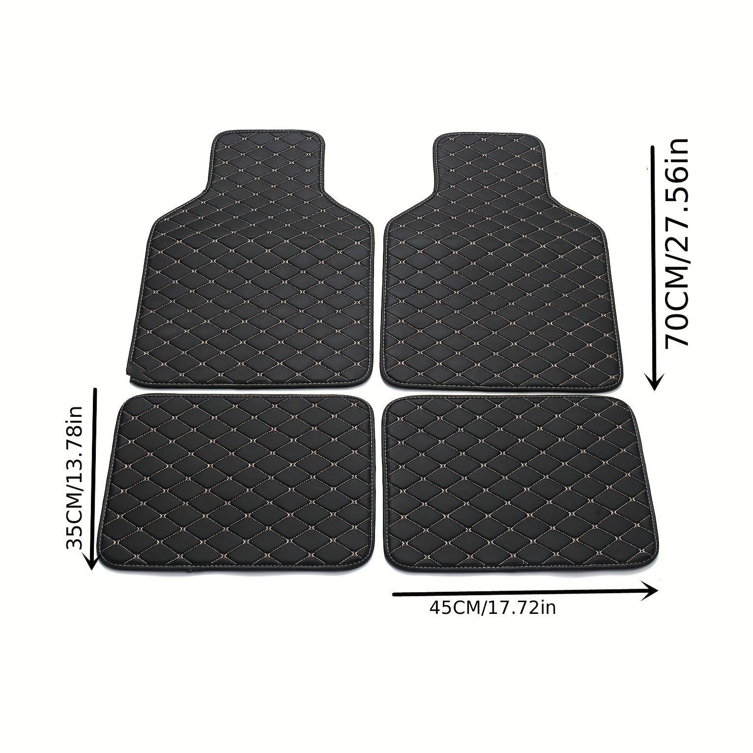 Car Floor Mats Waterproof Full Set Leather Interior Front Rear Automotive Accessories