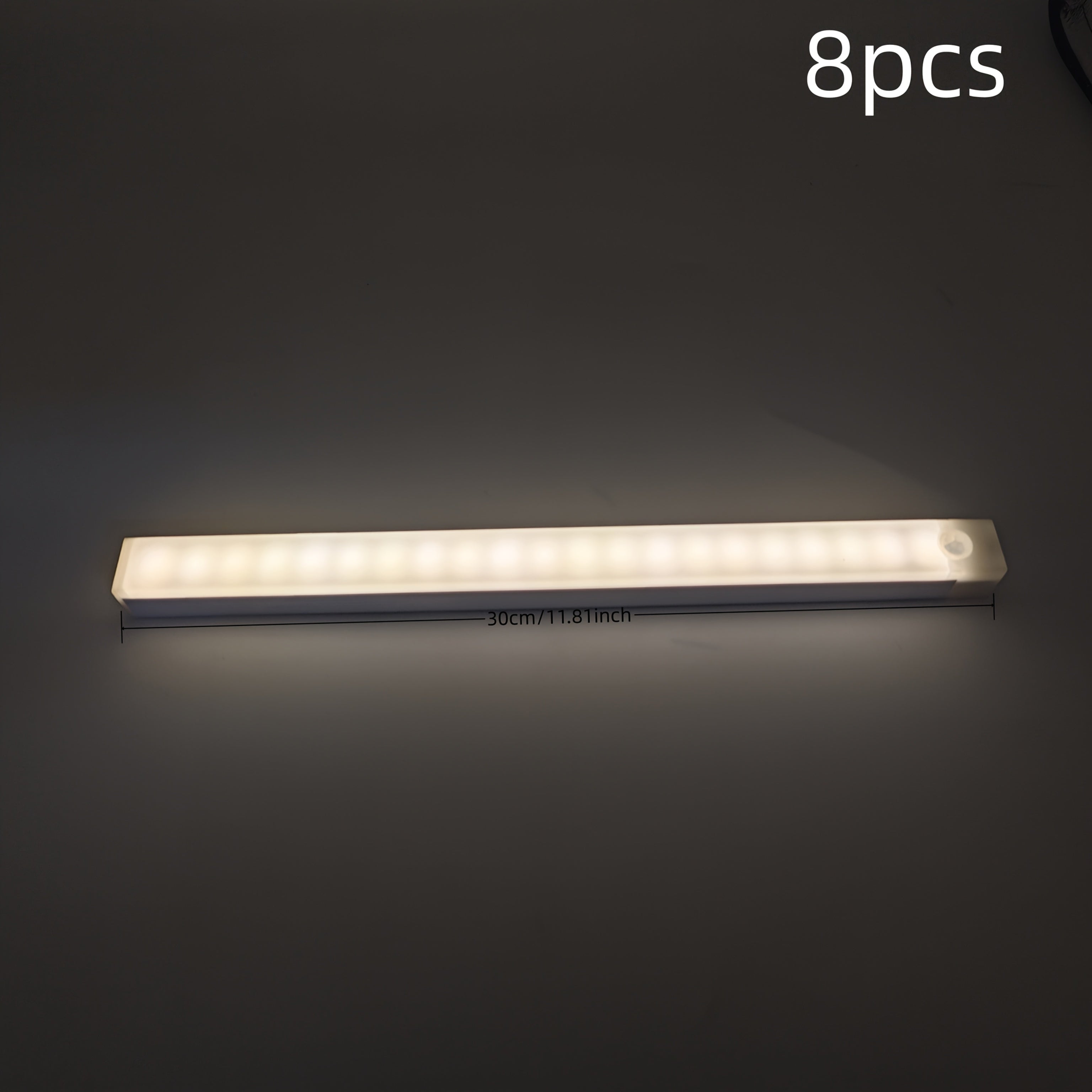 8pcs LED Motion Sensor Cabinet Lights USB Rechargeable Lithium Polymer Battery Indoor Wardrobe Kitchen Shelf Staircase Corridor
