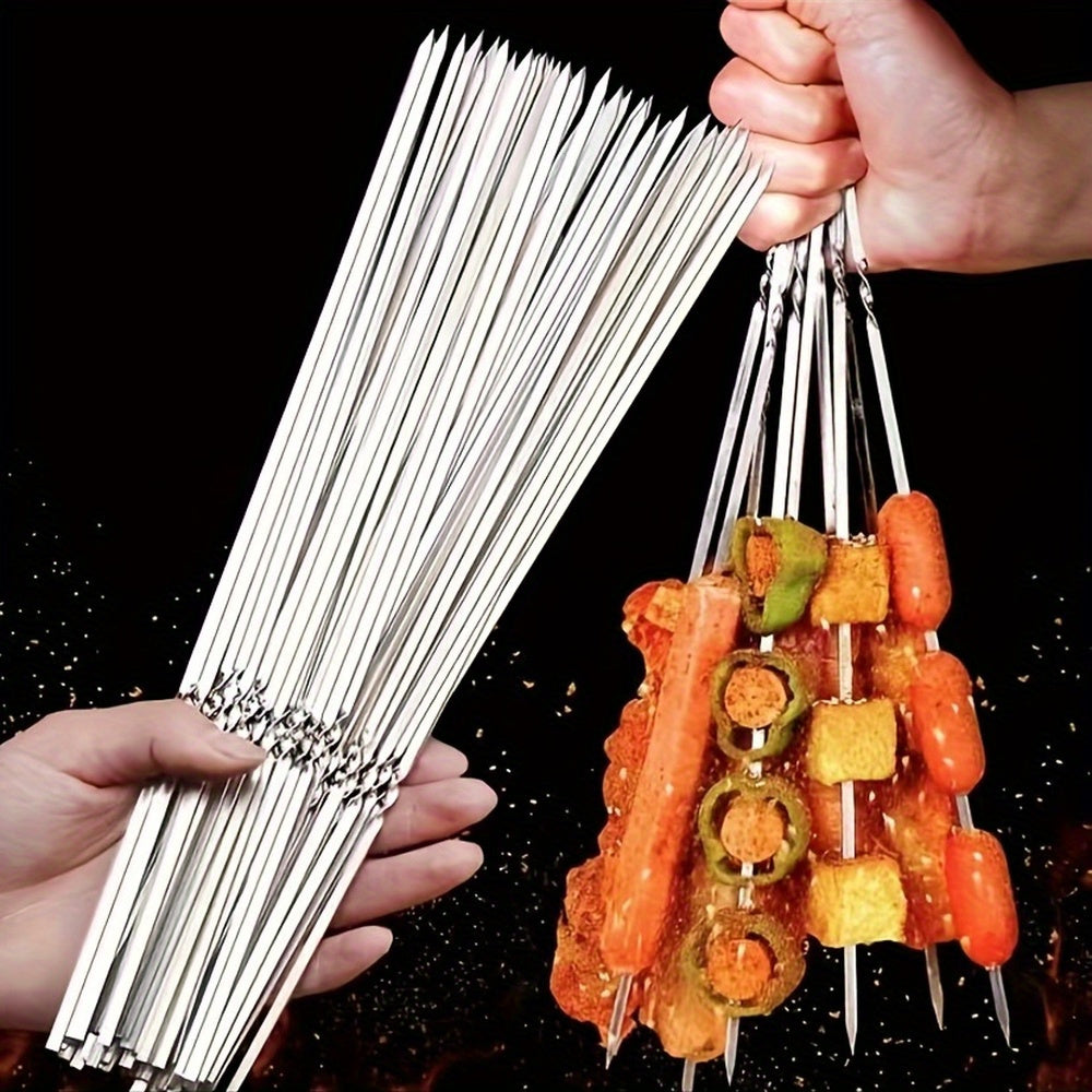 Set of 20/30/50 Stainless Steel BBQ Skewers with Storage Tube for Grilling