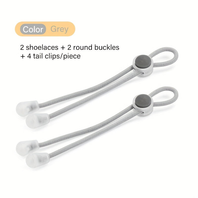 Unisex Elastic No-Tie Shoelaces with Adjustable Buckles for Sneakers