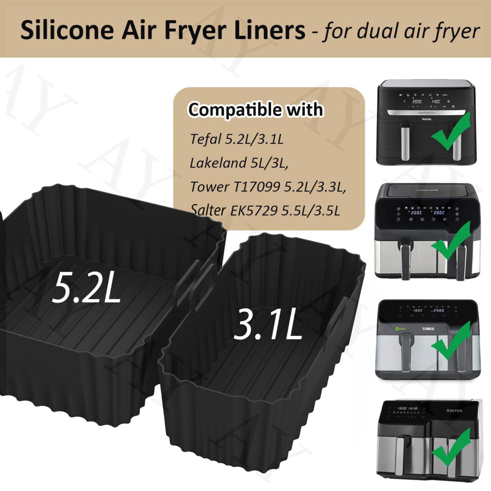 Havo fritözlari uchun silikondan tayyorlangan qoplama, yopishmaydigan, qayta ishlatiladigan, tanlangan modellarga mos keladi