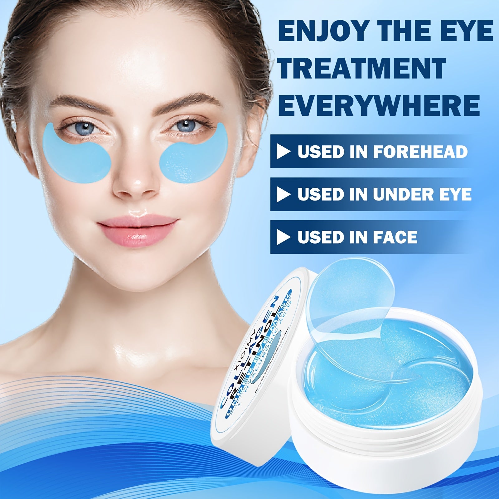 60pcs Collagen Retinol Hydrogel Eye Masks for Moisturizing Firming and Smoothing
