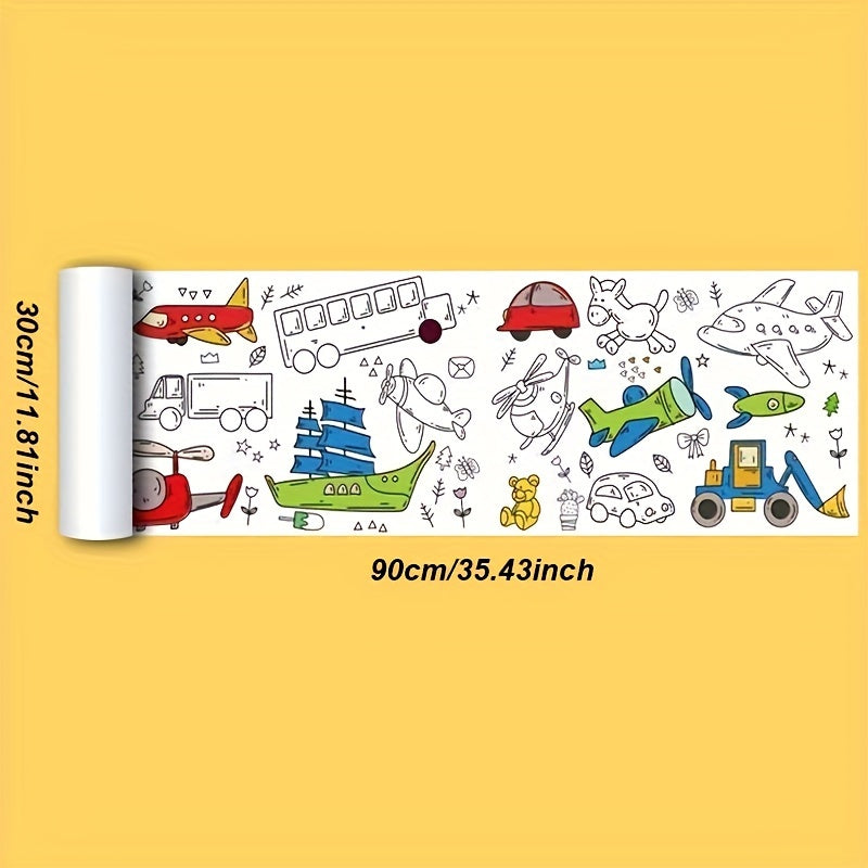 6 Extra Long Doodle Scrolls Art Paper for Drawing and Coloring Mixed Color