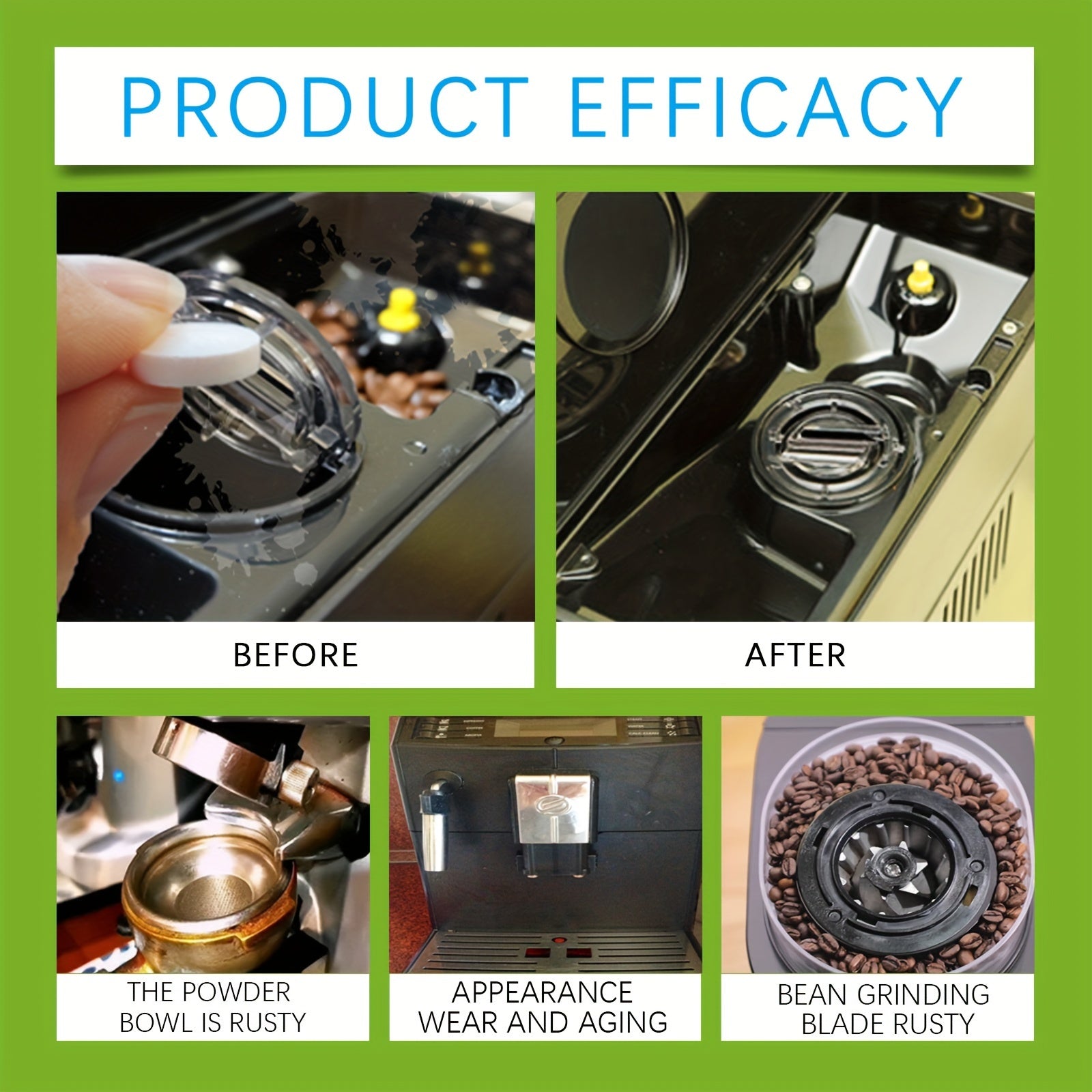 Coffee Machine Cleaning Tablets Set of 10 Descaling and Stain Removal