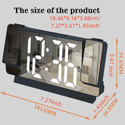 Dual Projection LED Alarm Clock with Mirror and Temperature Display USB Powered Modern Digital Clock