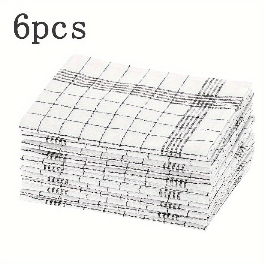 6/12 шт. Кухонное полотенце в клетку с абразивной подушечкой