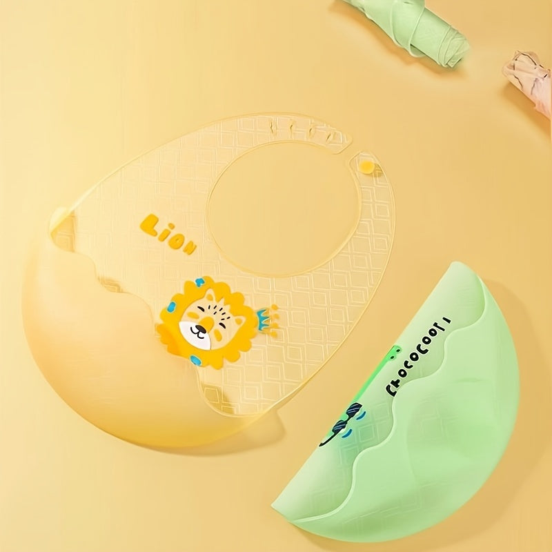 Baby Silicone Bib Waterproof Oil-Proof Food-Grade Cartoon Animal Design