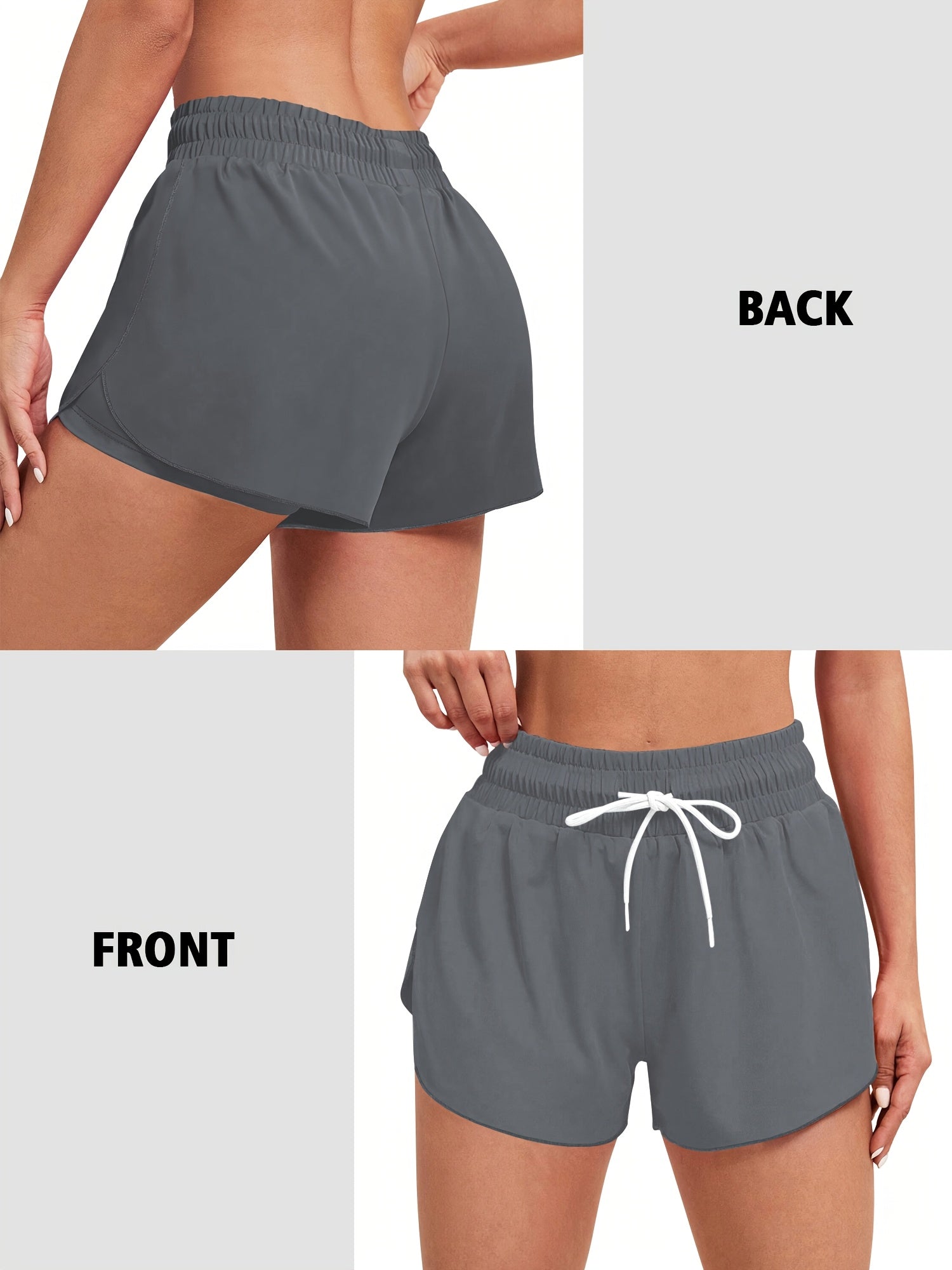 Шорты для бега женские больших размеров с высокой талией, непрозрачные, с карманами