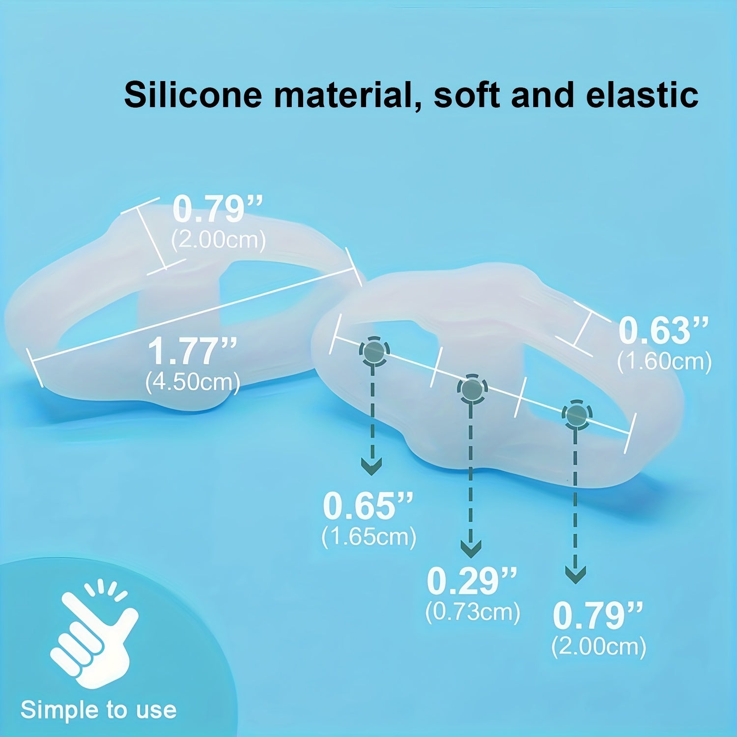 Unisex Silicone Toe Separators with Loops Flexible Reusable Foot Care