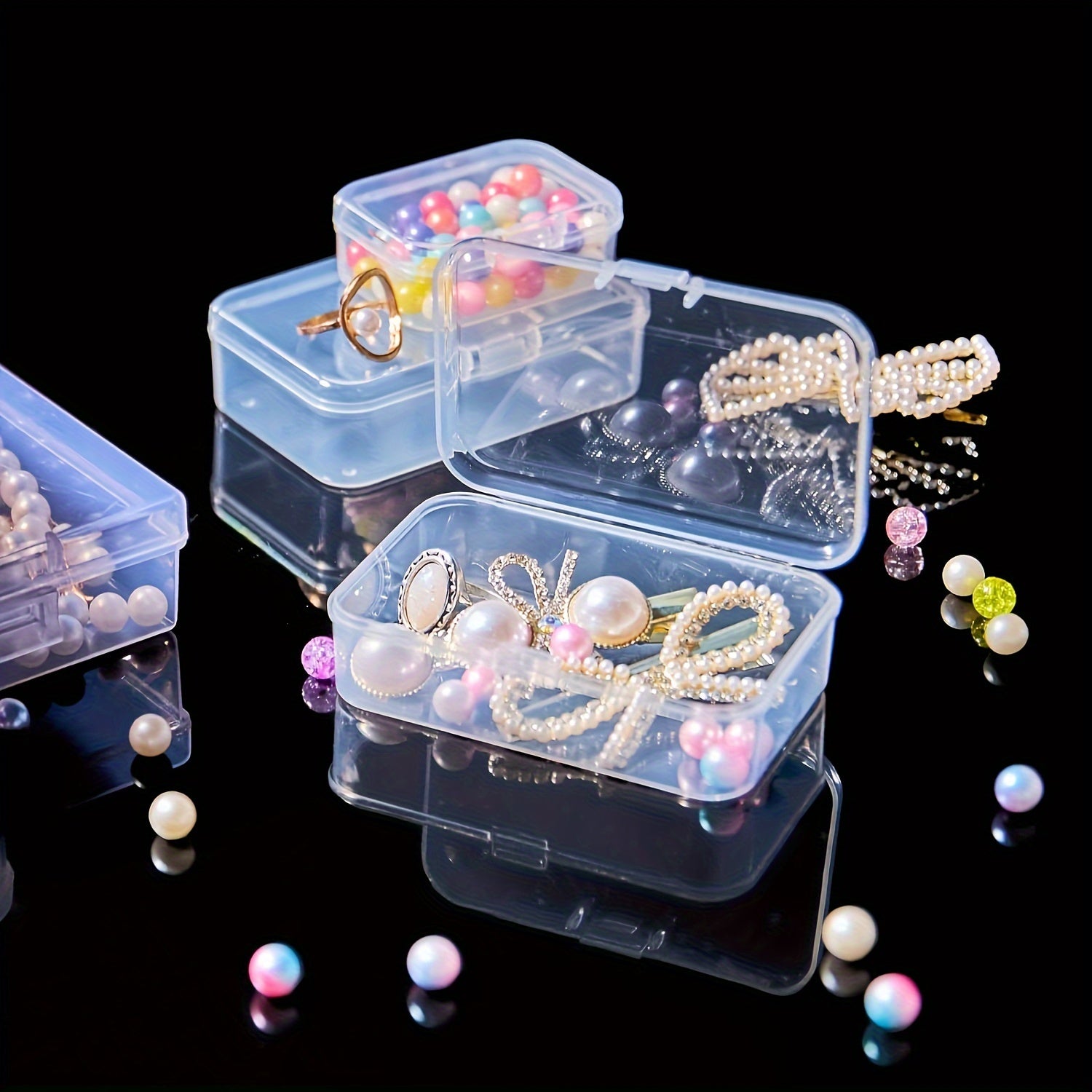 28 Pack Clear Plastic Storage Containers with Lids for Organizing Beads Crafts and Small Items