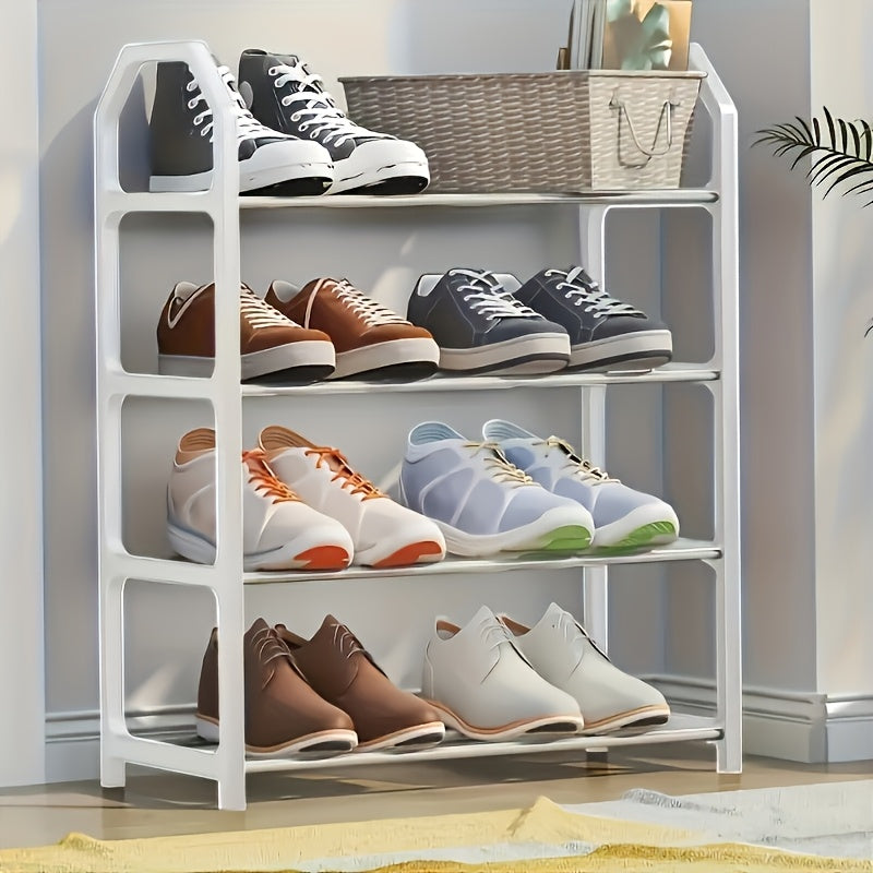 4-Tier Metal Shoe Rack Organizer for Entryway and Bedroom Sturdy Floor Mount Durable and Odorless