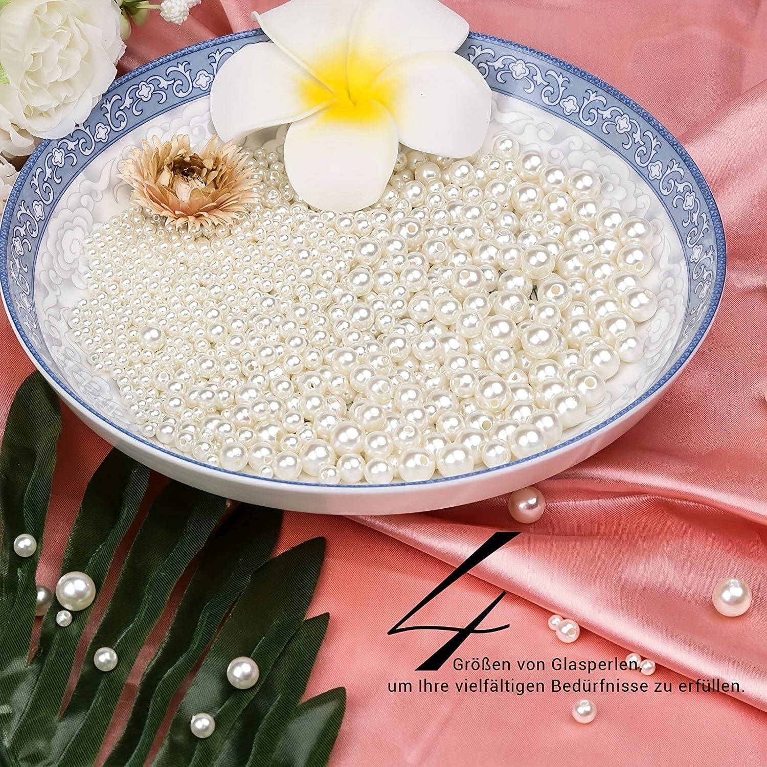 1320 Oq dumaloq marjon tilla 4 6 8 10mm zargarlik va hunarmandchilik uchun