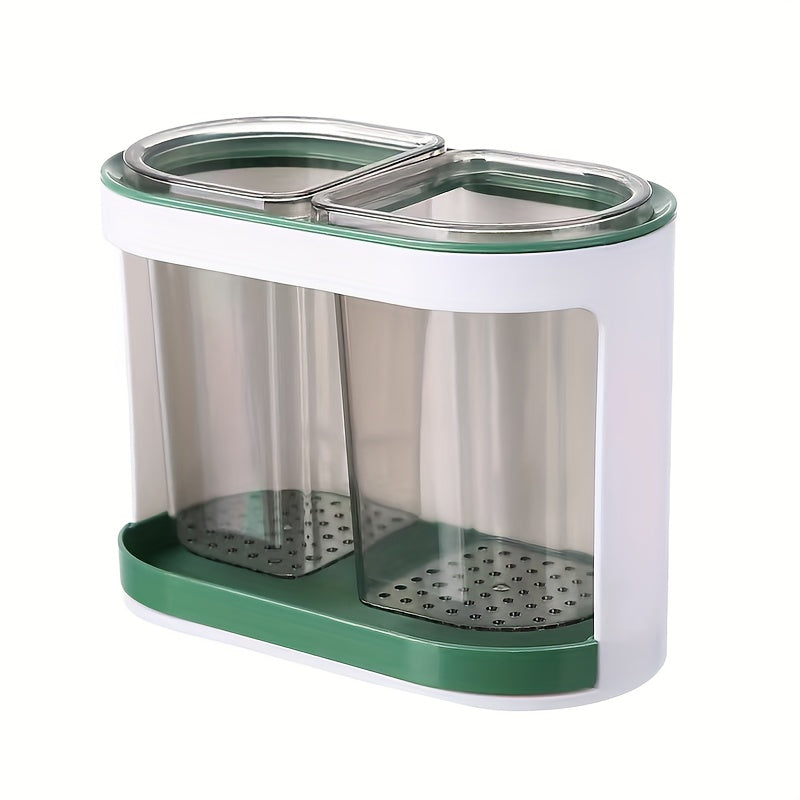 Wall-Mounted Kitchen Utensil Organizer with Drainage, Drill-Free Chopstick Holder