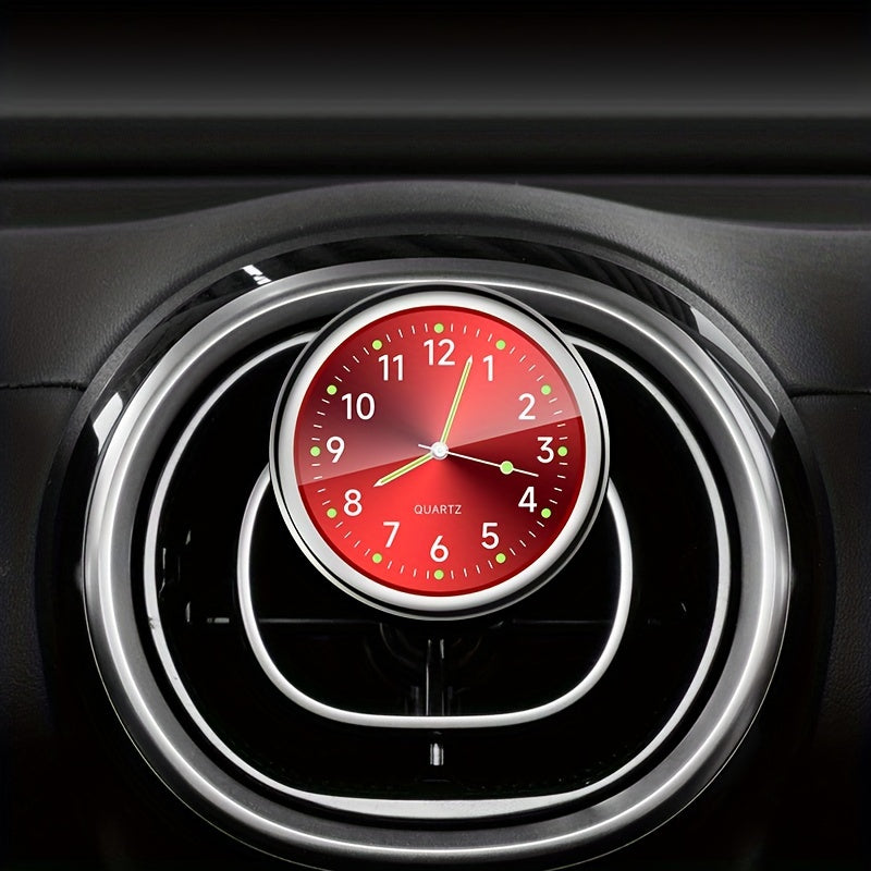 Luxury Car Dashboard Clock Glow-in-the-Dark Analog Mini Quartz Timepiece for High-End Vehicles