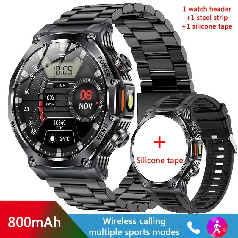 2025 LED Erkaklar Aqlli Soati, Qo'ng'iroq bilan, 4.32 sm HD Ekran, AI Ovoz Assistanti, Musiqa Boshqaruvi, iPhone va Android uchun