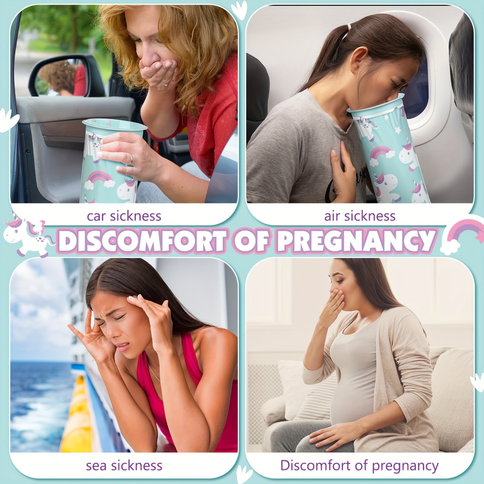 10 dona Bolalar Sayohat uchun Oqibatlar uchun Qaytarish Sumkasi, Bir martalik, Nausea Emesis Sumkasi, Chiqindisiz