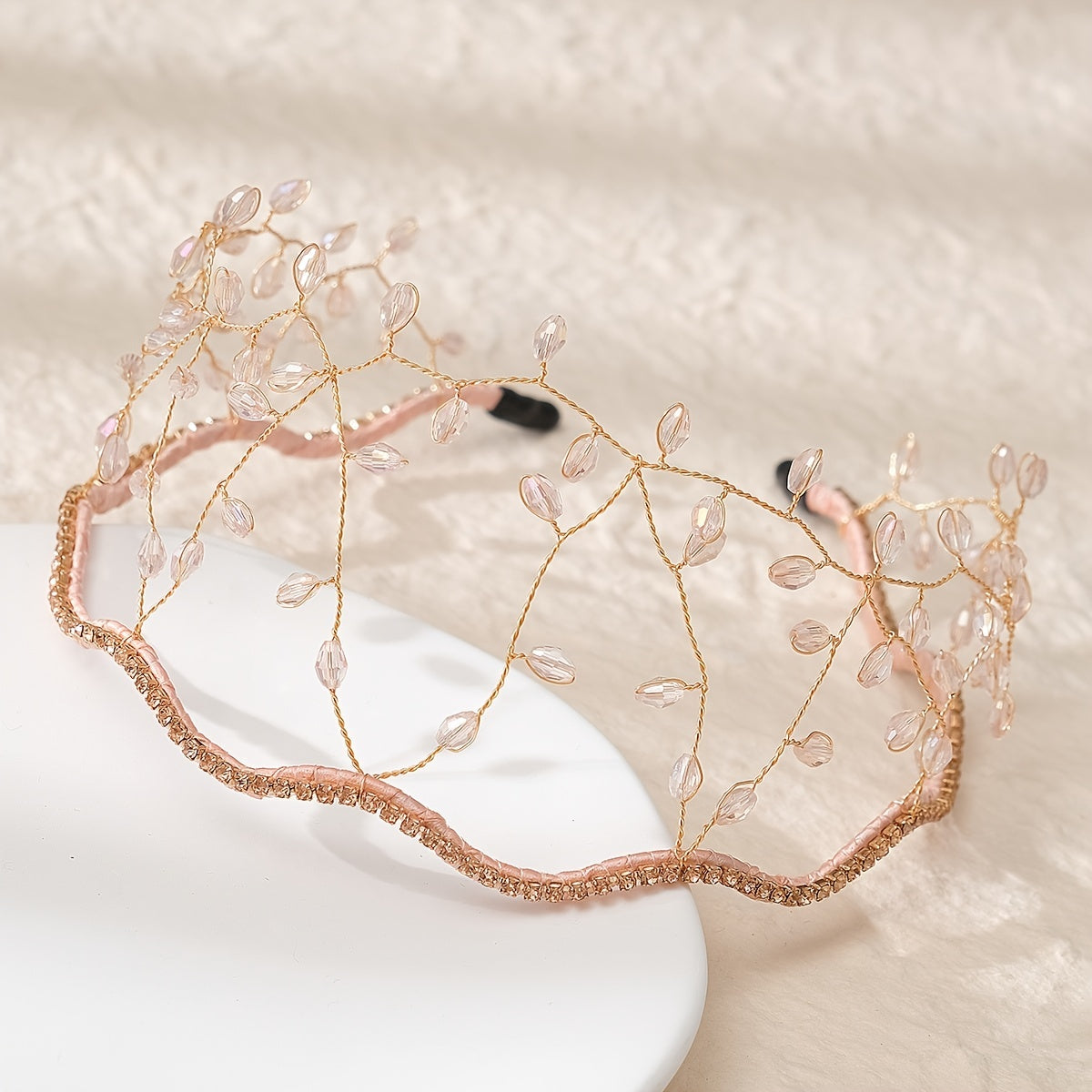 Qoʻlda tayyorlangan Miallo romantik toʻy soati, kristalli bejirimli bosh band, toʻy soch aksessuari