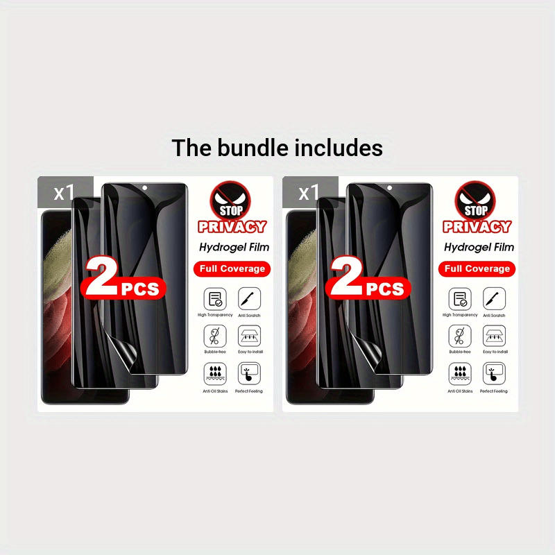 Protector de pantalla a prueba de miradas y repelente al agua, pack de 2 para Samsung Galaxy S y Note Series