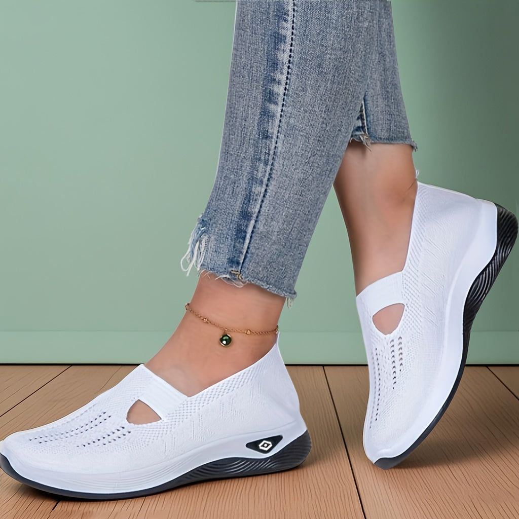 ayollar uchun nafas oluvchi slip-on sport poyabzali, kundalik plyaj krossovkasi, ko'p rangli