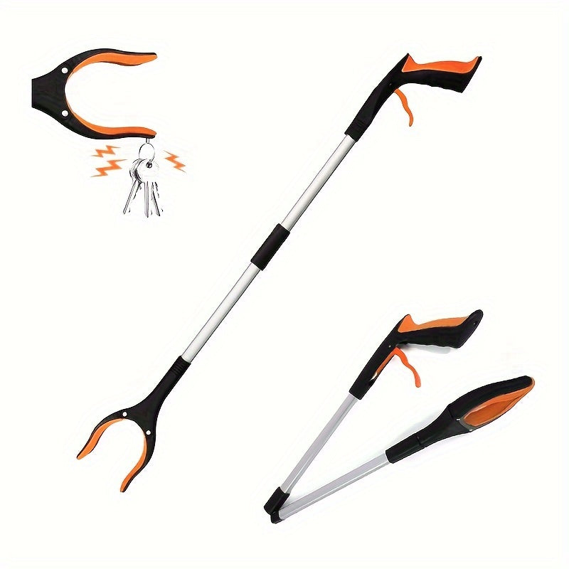 Heavy-Duty Elderly Extendable Garbage Picker 32-Inch Metal Grabber Tool