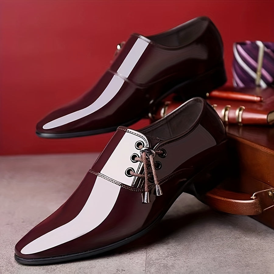 Men's Black Leather Dress Shoes Pointed Toe Minimalist Business Casual