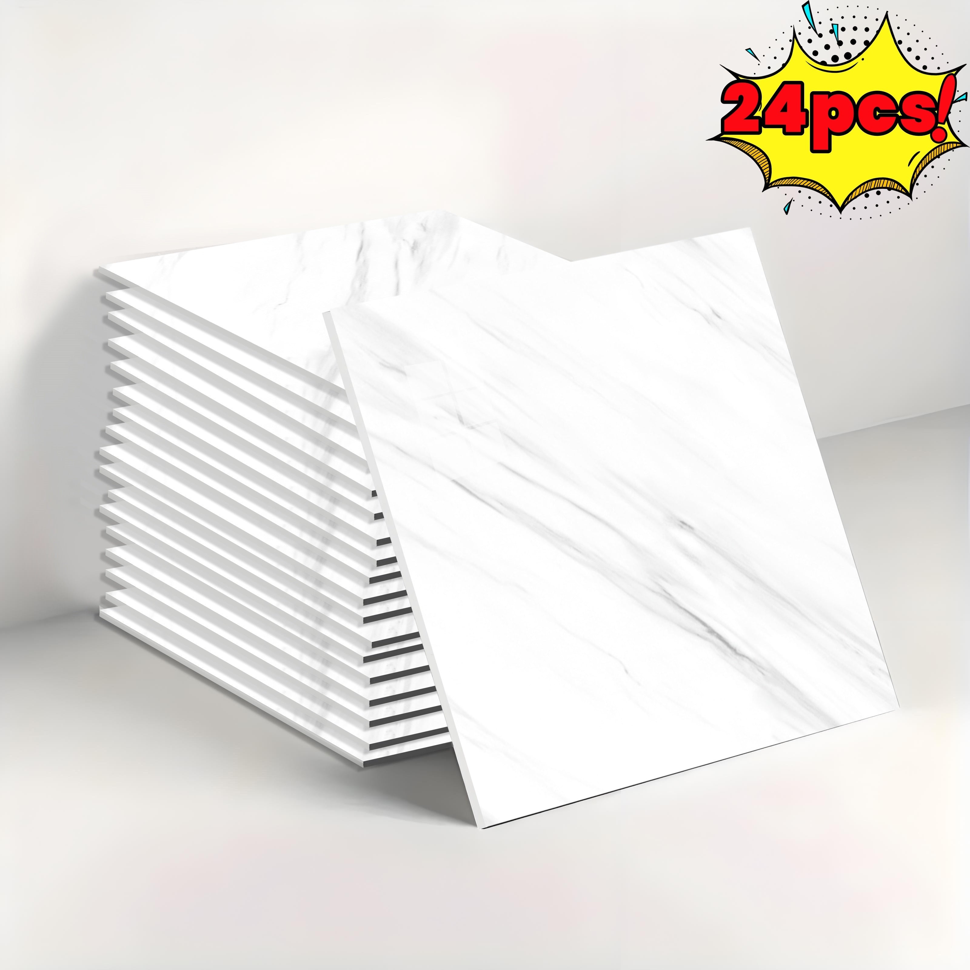 Vintage Marble Self-Adhesive Wall Tiles Waterproof Peel and Stick Backsplash for Bathroom Kitchen Living Room