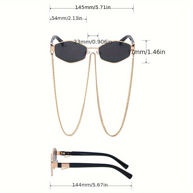 Sports Style Glasses with Anti-Reflective Lenses Durable PC Frame and Eyewear Chain
