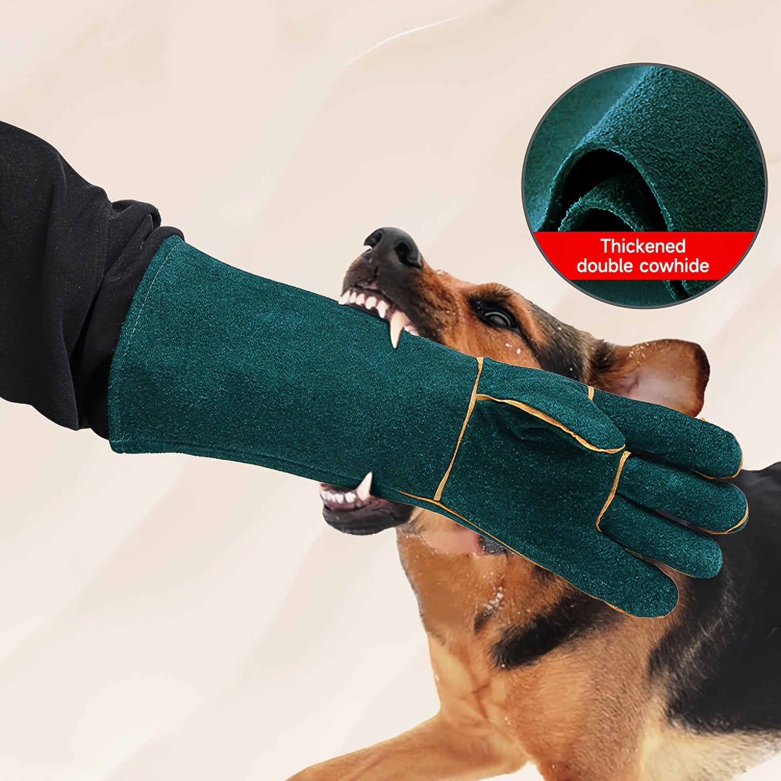 Dog Grooming Gloves Synthetic Fiber Anti-Bite Protection for Bathing and Training