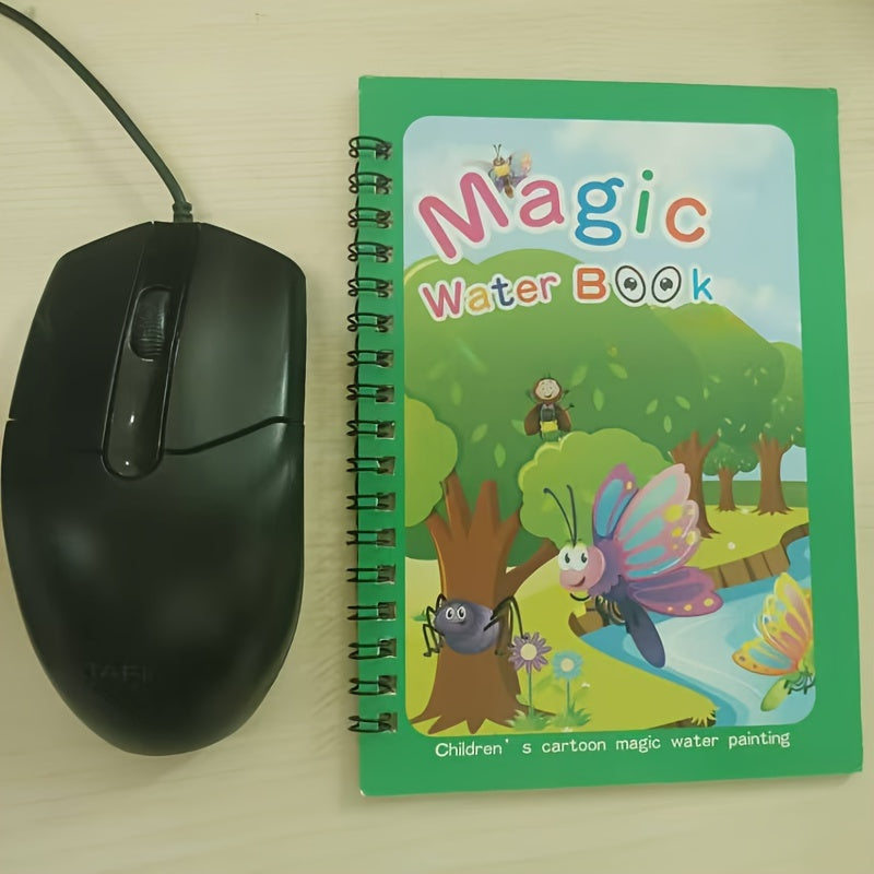 Water Painting Book for Kids Ages 3 Plus with Doodle and Coloring Pages in Mixed Colors