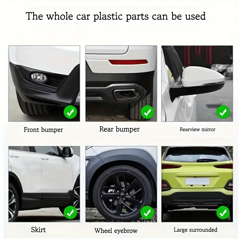 Plastic Car Repair Paste for Bumpers and Tires Black Gloss Finish