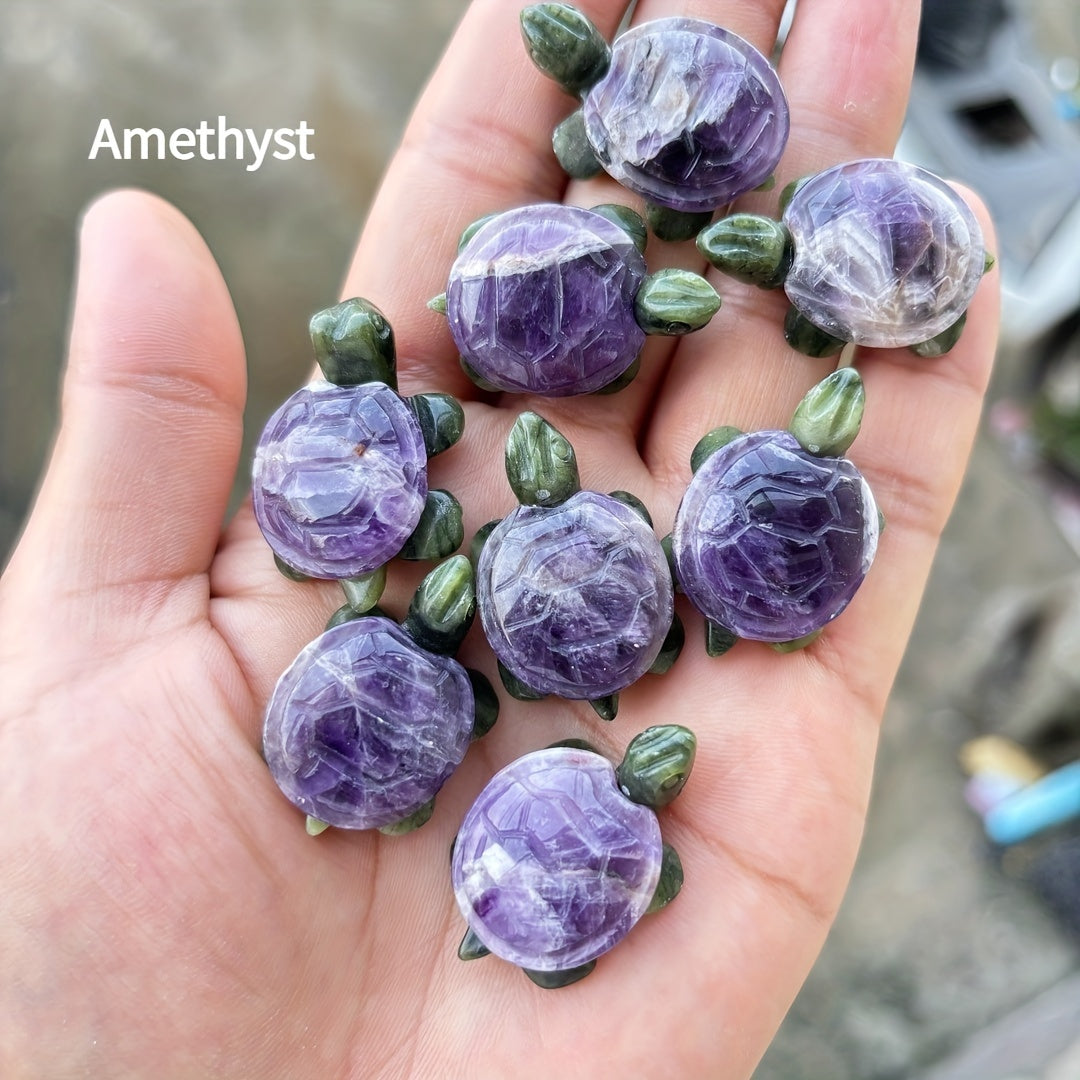 Натуральная кристальная фигурка черепахи для домашнего декора, украшение для аквариума