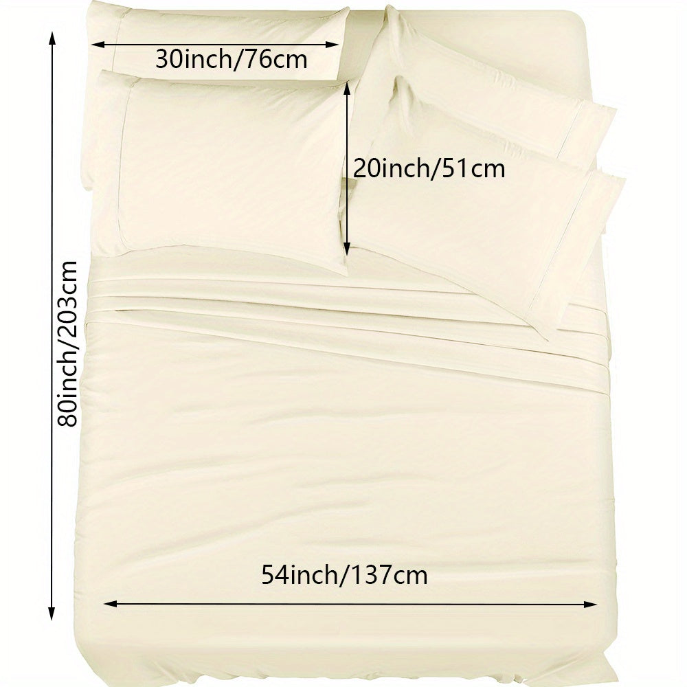 Luxury Fitted Sheet Set with Wrinkle and Stain Resistant Deep Pocket Bedding for Bedroom or Hotel