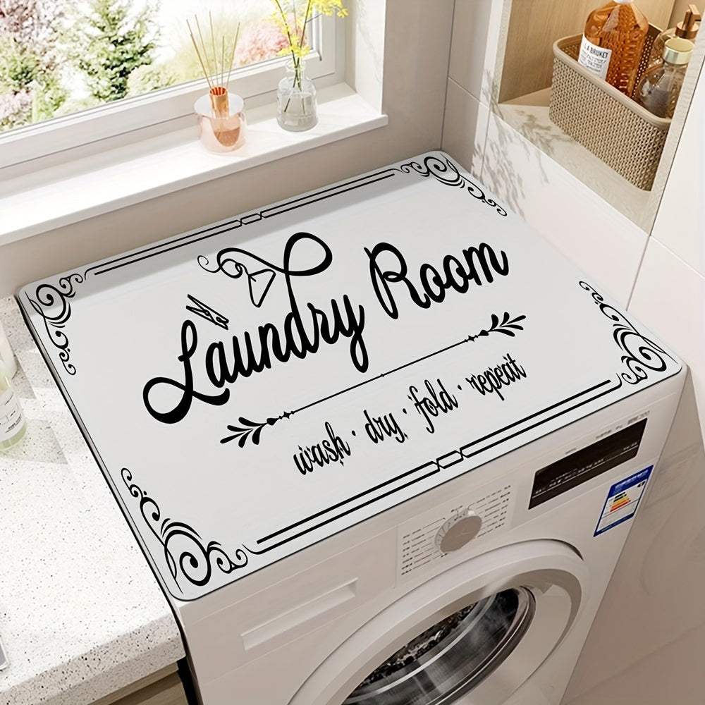 Modern Printed Dust Cover for Washing Machine and Dryer, Quick-Drying and Absorbent