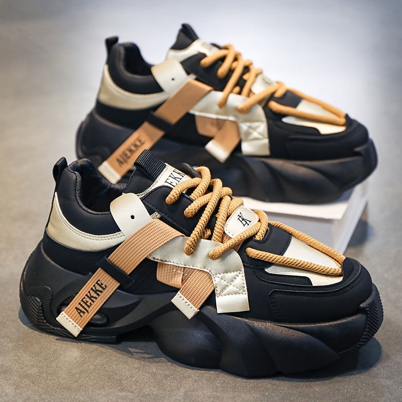 Men's Casual Low-Top Sneakers with Thick Soles for Spring Outdoor Sports