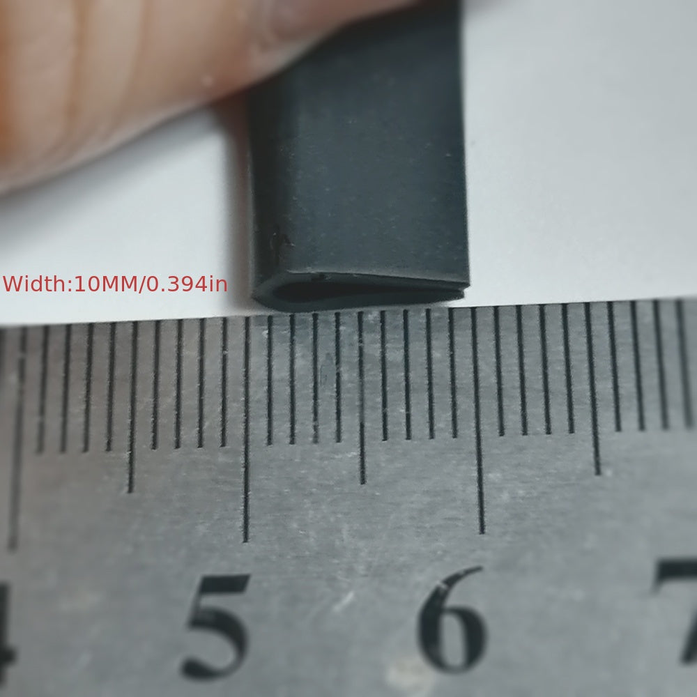 Junta de canaleta en U de goma para puertas de coche, sellado acústico y a prueba de polvo, negro