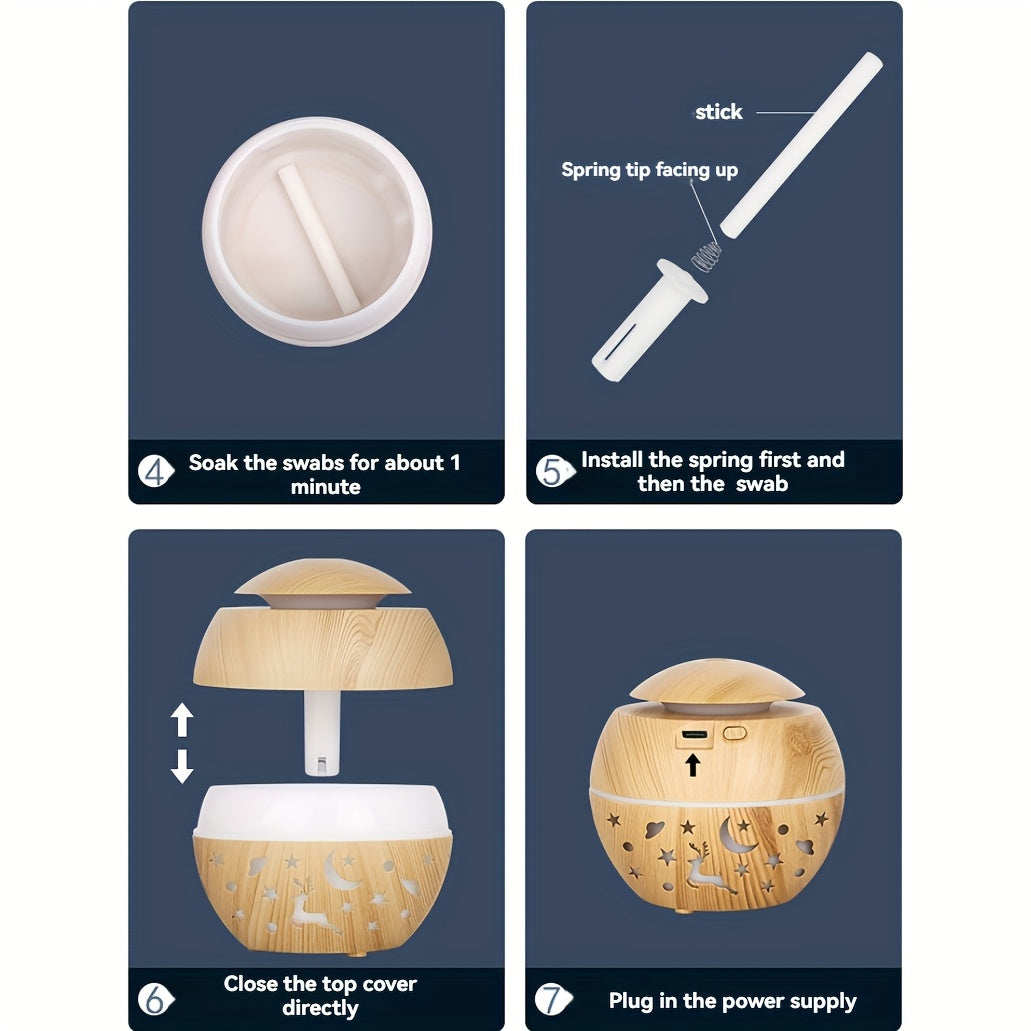 Portable Plastic Humidifier for Office and Home Quiet Mist Diffuser