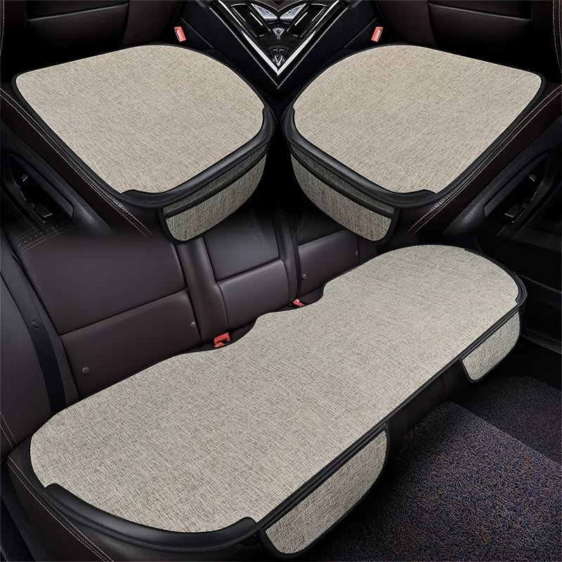 Universal Colorful Linen Car Seat Cushion Set Breathable Non-Slip