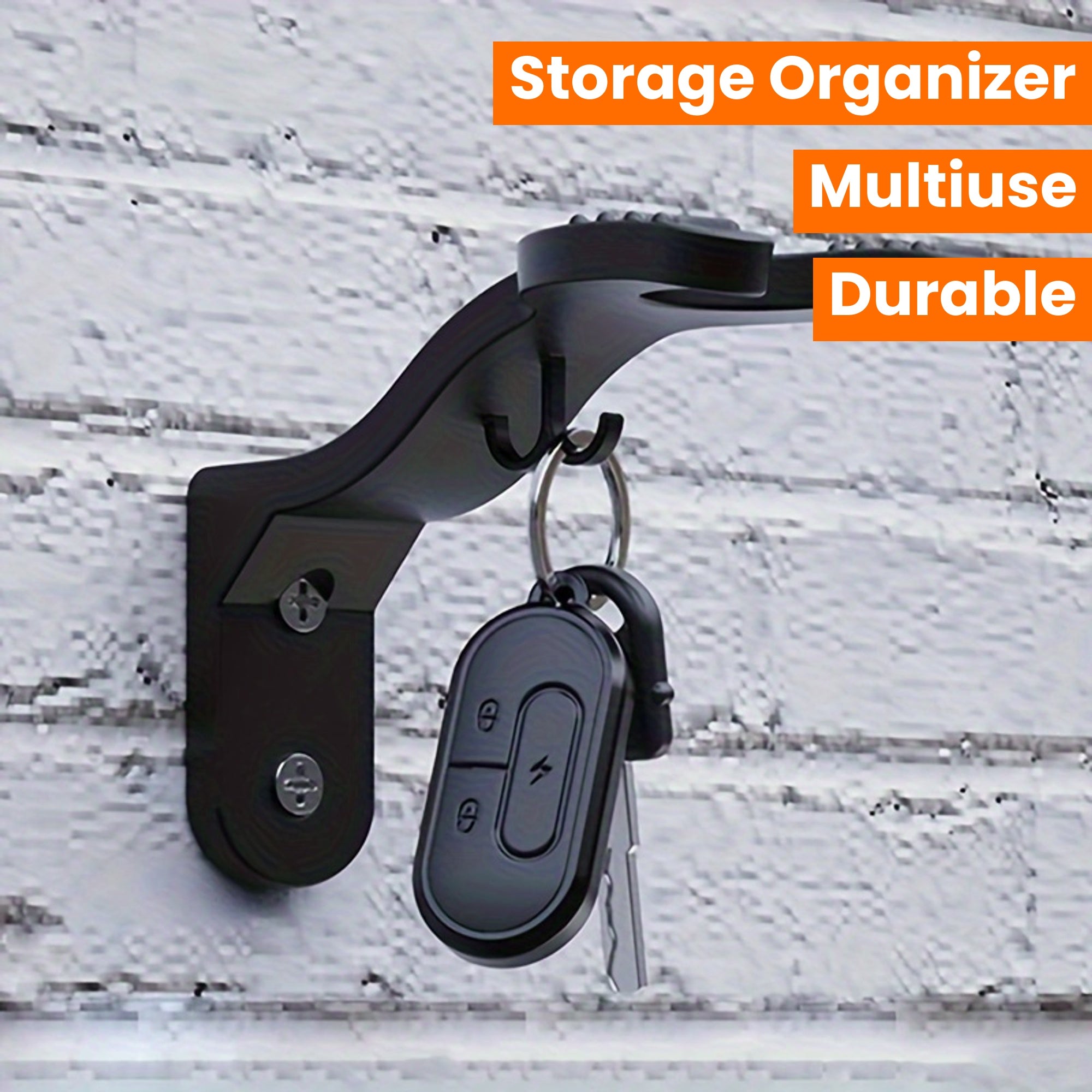 Unisex Adult ABS Wall Mount Helmet Hook Rack with Key Storage