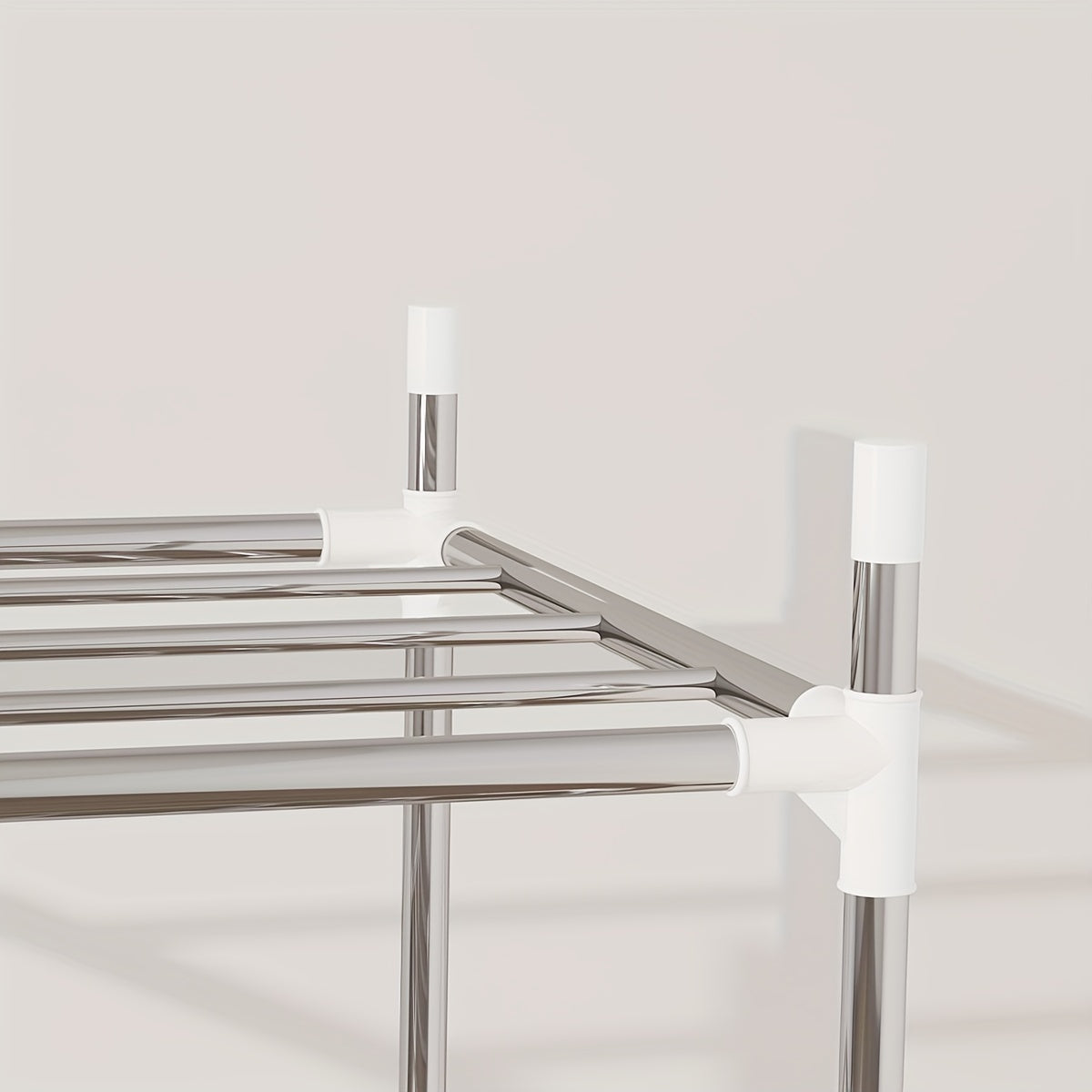 Multi-Tier Stainless Steel Storage Shelf for Kitchen Bathroom Balcony