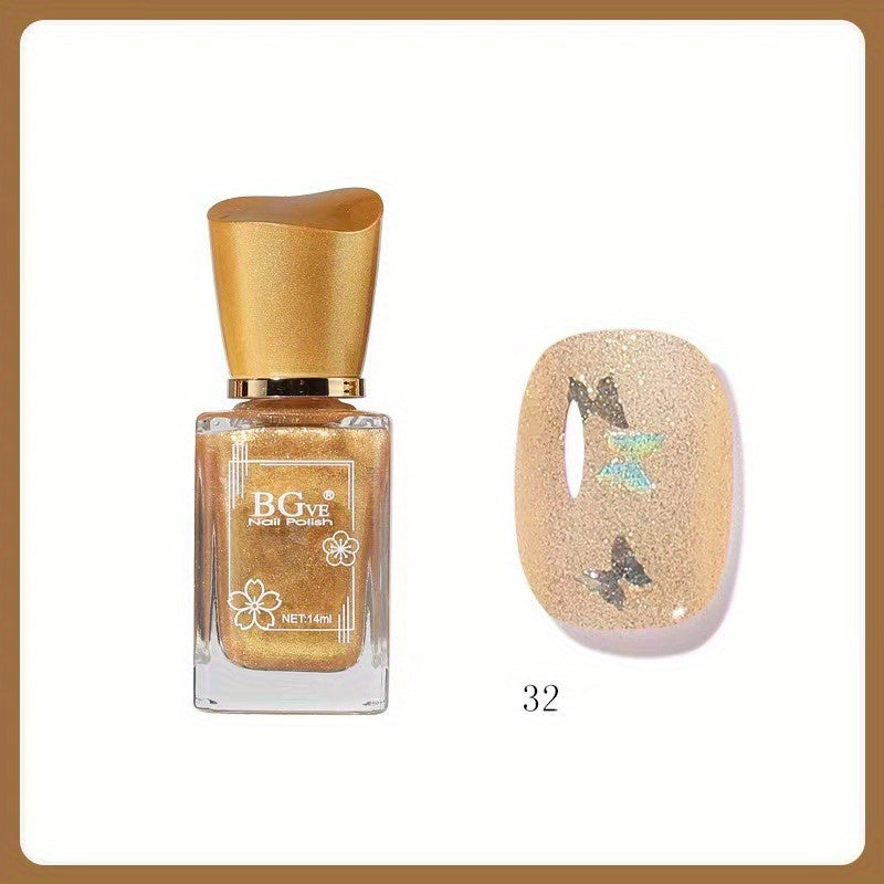 Women 14ML Quick Dry Nail Polish Non-Peelable One Step Bright Color