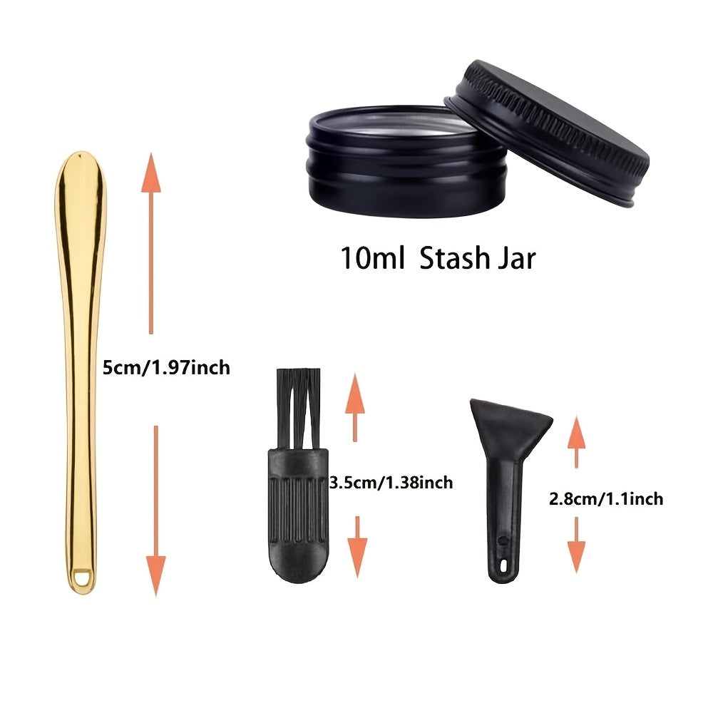 Tegirmon tozalash uchun to'plam - Ushbu to'plam 5 ta qirqish asbobi, 5 ta cho'tka, 1 ta metall qoshiq va ziravorlar tegirmoni uchun 1 ta metall saqlash bankasini o'z ichiga oladi.